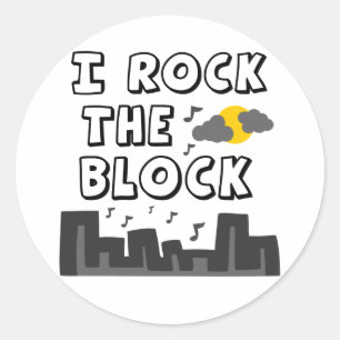 Ich rocke den Block Runder Aufkleber