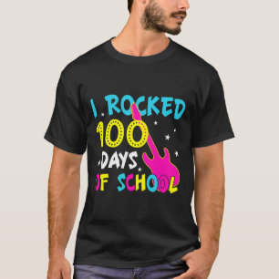 Ich rockte 100 Tage der 100. School Gitarrenmusik T-Shirt