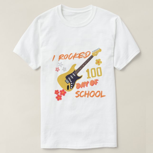 Ich rockte 100 Tage Schul-T-Shirt, Schulzeit-Shirt T-Shirt (Design vorne)