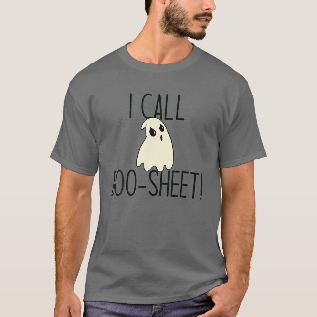 ICH RUFE BOO-SHEET AN! Funny Halloween Angry Ghost T-Shirt (Vorderseite)
