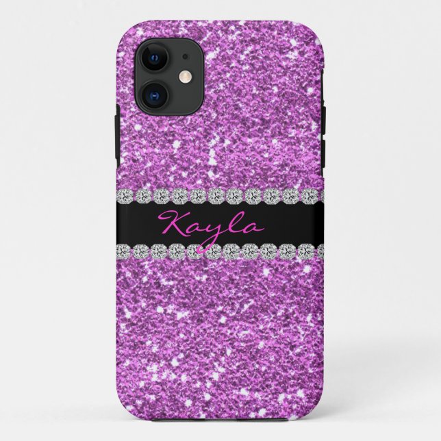 ICH RUFE FALL-LAVENDEL-KRISTALL BLING AN Case-Mate iPhone HÜLLE (Rückseite)