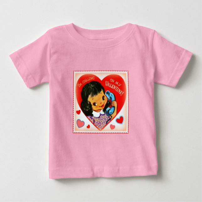 "Ich rufe meine Valentine an" Kleinkind Ruffle-T Baby T-shirt (Vorderseite)