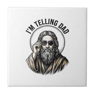 Ich sage es Papa Vintage-Gravur Lustiges Shirt Fliese