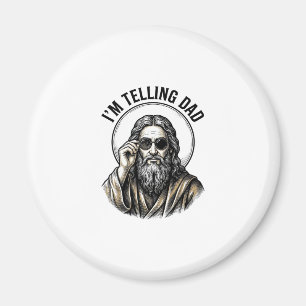 Ich sage es Papa Vintage-Gravur Lustiges T-Shirt Magnet