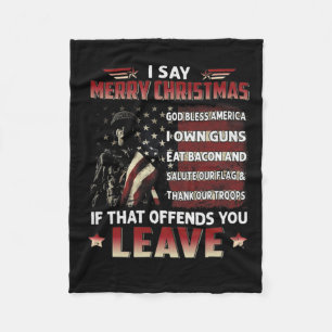 Ich sage frohe Weihnachten Gott segne Amerika ich Fleecedecke