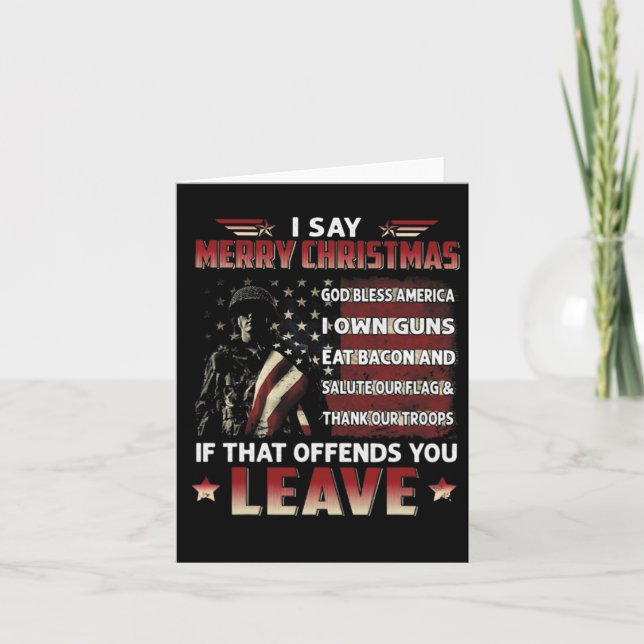 Ich sage frohe Weihnachten Gott segne Amerika ich  Karte (Vorderseite)