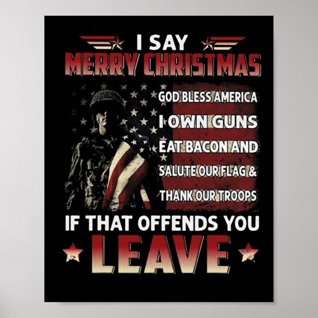 Ich sage frohe Weihnachten Gott segne Amerika ich  Poster (Vorne)