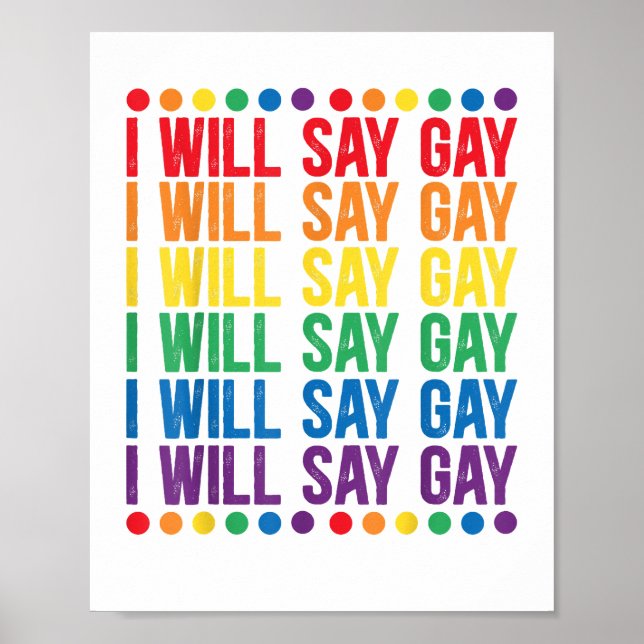 Ich sage "Gay Design" für eine "Say Liebe Proud LG Poster (Vorne)