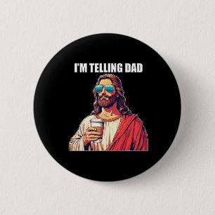 Ich sage Vater Shirt Funny Religious Christlich Je Button