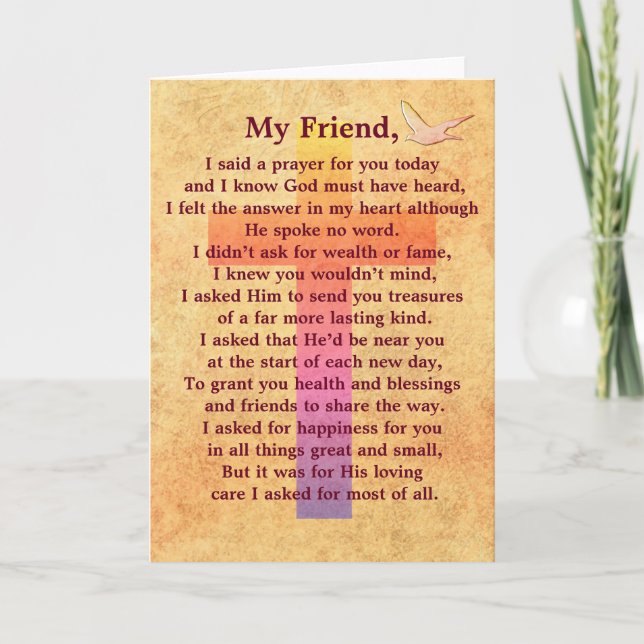 Ich sagte ein Gebet -- inspirierend Grußkarte Karte (Vorderseite)