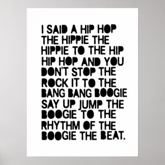 Ich sagte einen Hip Hop Poster