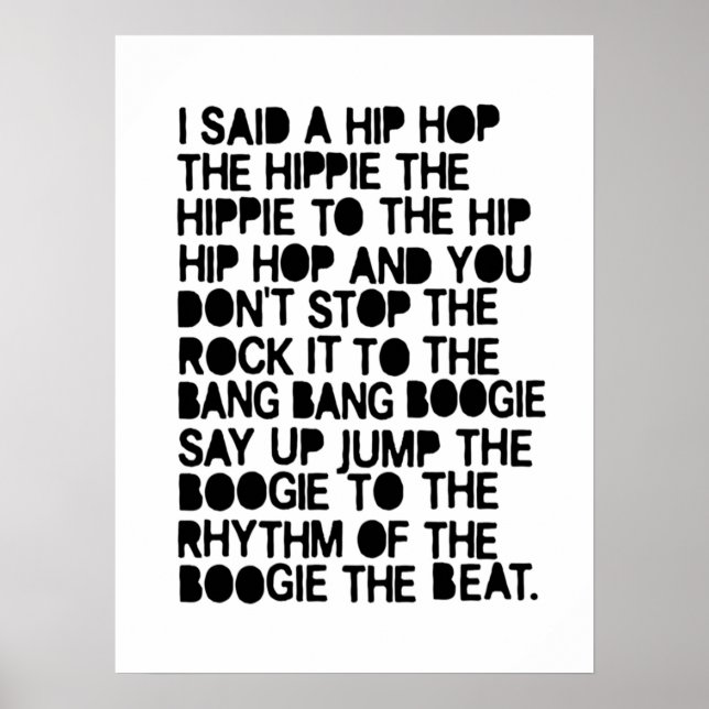 Ich sagte einen Hip Hop Poster (Vorne)