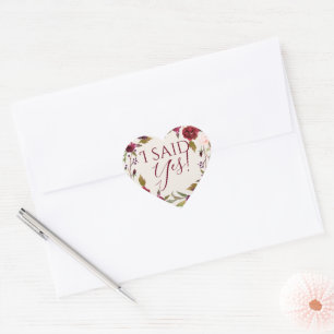 Ich sagte ja! Burgundy Floral Stickers