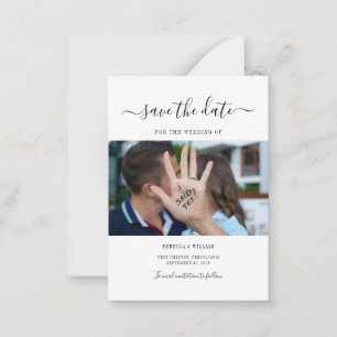 Ich sagte ja Verlobung Foto Save the Date Mitteilungskarte