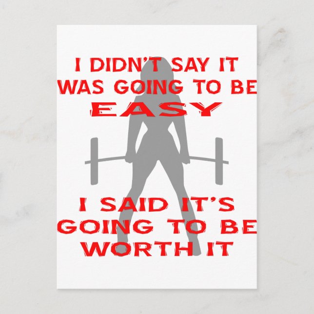 Ich sagte nicht, es würde einfach sein, ich sagte, postkarte (Vorderseite)