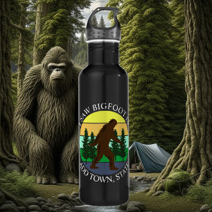Ich sah Bigfoot in (Stadt und Staat hinzufügen) Pe Edelstahlflasche