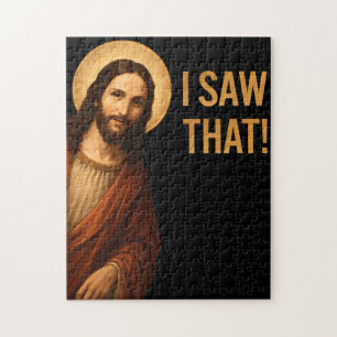 Ich sah, dass Jesus Christlichen Zitat lustig Puzzle
