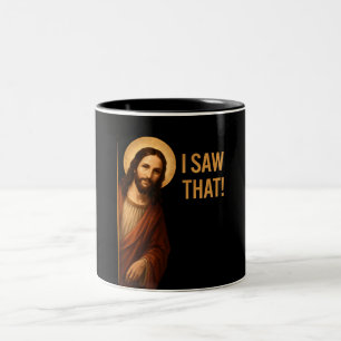 Ich sah, dass Jesus Christlichen Zitat lustig Zweifarbige Tasse