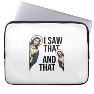 Ich sah, dass lustiger Jesus schaut Vintage-Shirt- Laptopschutzhülle