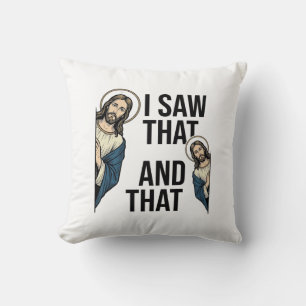 Ich sah, dass lustiger Jesus spähte Vintage-Shirt- Kissen