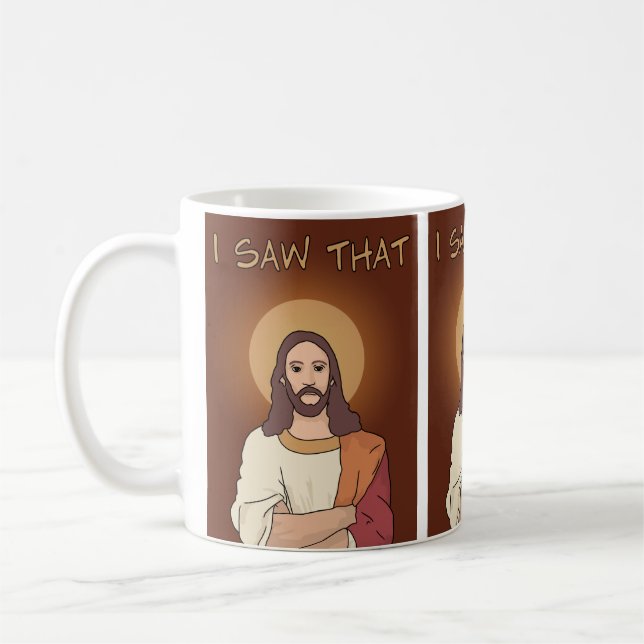 "Ich sah den" Jesus-Tasse Kaffeetasse (Links)