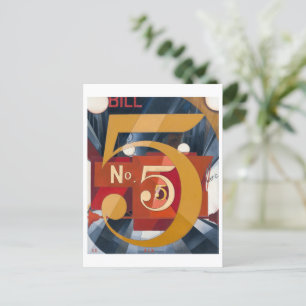 Ich sah die Zahl 5 in Gold   Charles Demuth   Postkarte