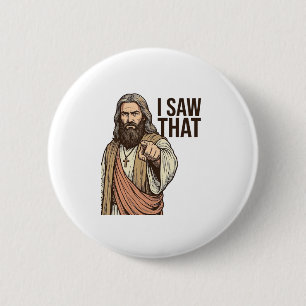 Ich sah diesen religiösen zeigenden Vintage-Stich- Button