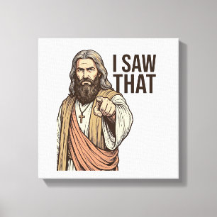 Ich sah diesen religiösen zeigenden Vintage-Stich- Leinwanddruck
