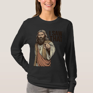 Ich sah diesen religiösen zeigenden Vintage-Stich- T-Shirt