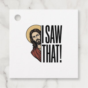 Ich sah dieses lustige religiöse Peek-Grafikdesign Geschenkanhänger