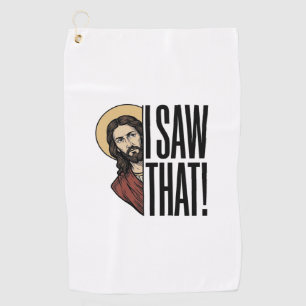 Ich sah dieses lustige religiöse Peek-Grafikdesign Golfhandtuch