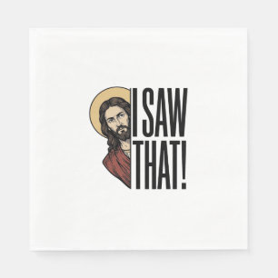Ich sah dieses lustige religiöse Peek-Grafikdesign Serviette