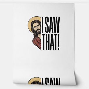 Ich sah dieses lustige religiöse Peek-Grafikdesign Tapete