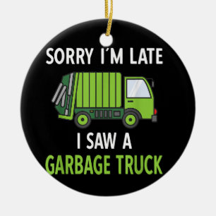 Ich sah eine Mülltrasse Recycelnd Müll Keramik Ornament