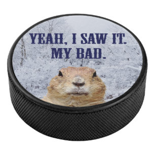 Ich sah es am Tag des Groundhog Eishockey Puck
