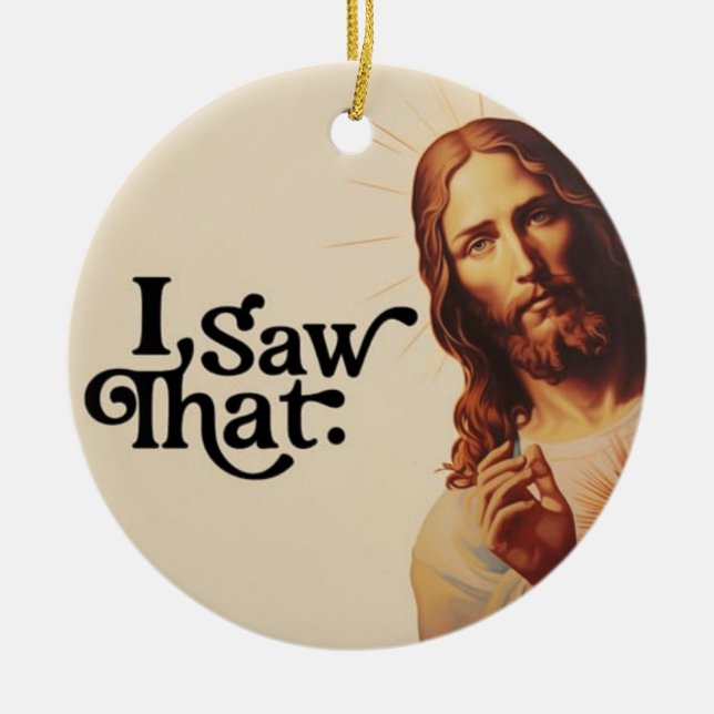 Ich sah, Jesus Art, ich sah, dass Jesus Keramik Ornament (Vorne)