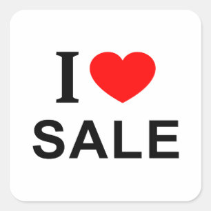 Ich ❤️ SALE Ich liebe SALE Ich mag SALE Quadratischer Aufkleber