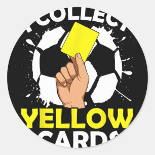 Ich sammle gelbe Karten Fußball  Runder Aufkleber