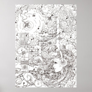 Ich saß am Ozean - Abbildung Poster