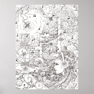 Ich saß am Ozean - Abbildung Poster