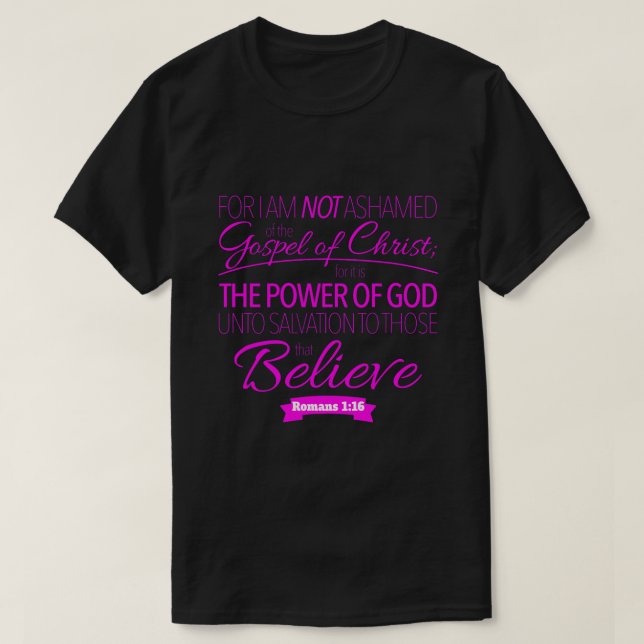 Ich schäme mich nicht für das Christliche Gospel-H T-Shirt (Design vorne)