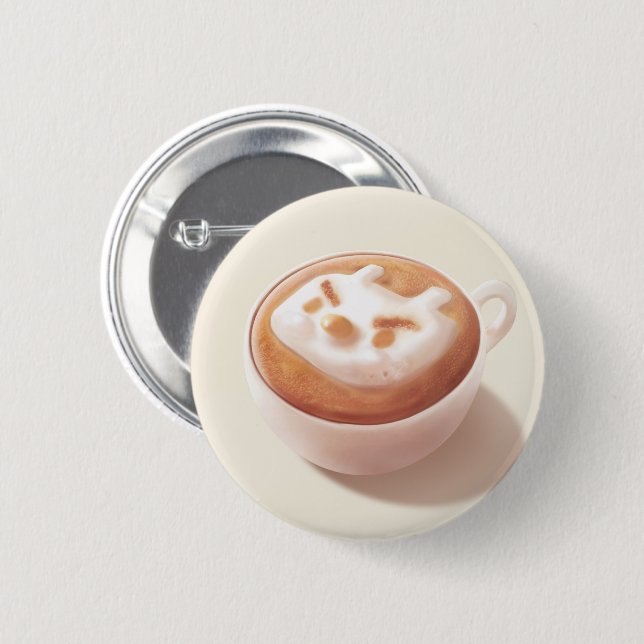 Ich schäme mich vor Gefühlen - Kaffeekunst Button (Vorne & Hinten)