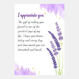 Ich schätze Ihre Kartenvorlage bei Lavendel