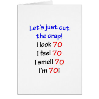 Ich schaue 70, ich glaube 70, ich rieche 70, ich