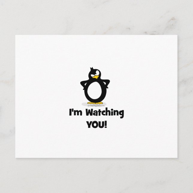 Ich schaue dir Pinguin zu Postkarte (Vorderseite)