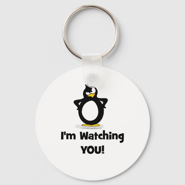 Ich schaue dir Pinguin zu Schlüsselanhänger (Vorderseite)