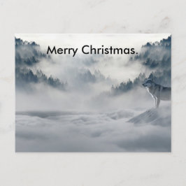 Ich schaue mir eine fröhliche Weihnachtskarte an. Feiertagspostkarte