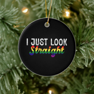 Ich schaue nur den Monat des LGBT-Regenbogenmonats Keramik Ornament
