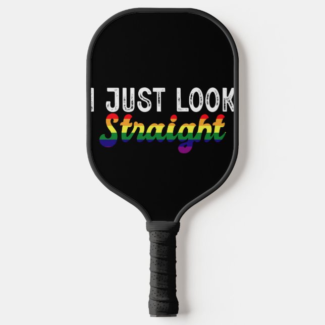 Ich schaue nur den Monat des LGBT-Regenbogenmonats Pickleball Schläger (Vorderseite)