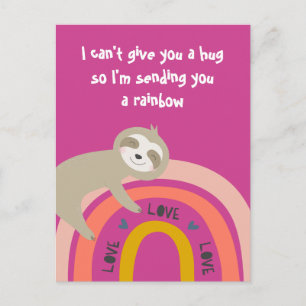 Ich schicke dir einen Regenbogen, Miss You Sloth Postkarte